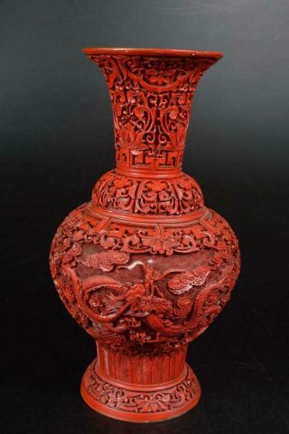 A3761: Chinese Copper Resin Flower Dragon Sculpture Flower Vase Ikebana