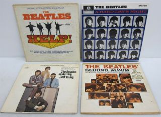4x The Beatles Lp Vinyl Records: Hard Day 