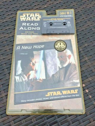 Rare Star Wars Read Along 24 - Page Book / Cassette Tape 1997 A Hope