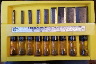 Vintage Stanley No.  60 Butt Chisel 9pc Set,  1/4 " Up To 2 " - Made In Usa