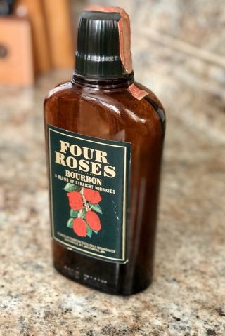 Vintage Four Roses Bourbon Bottle W/ Bakelite Cap & Federal Paper Seal