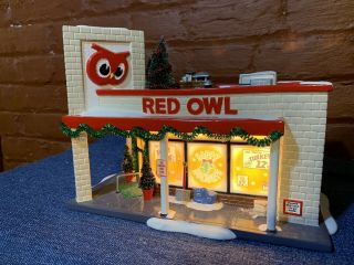 Department 56 Snow Village Red Owl Grocery Store