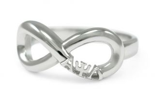 Alpha Psi Lambda Co Ed Fraternity Sterling Silver Infinity Ring |