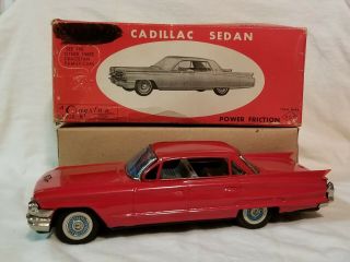 Vintage Bandai 1961 Cadillac Tin Friction Made In Japan