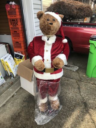 Gemmy Singing Dancing Karaoke Life Size Santa Bear