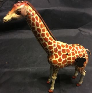 Vintage Giraffe Tin Litho Wind Up Toy Japan Mark Cb