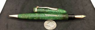 1932 Vintage Sheaffer Balance Combo Pen & Pencil 6 " Jade Green 5 - 30 Fine