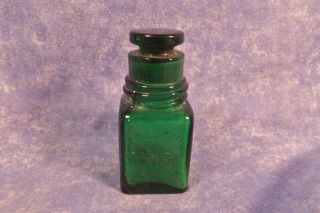 Emerald Green " Preston Of Hampshire " Smelling Salts Bottle Outside Thread