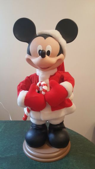 Disney Animated Christmas Holiday Mickey Mouse With Candy Cane