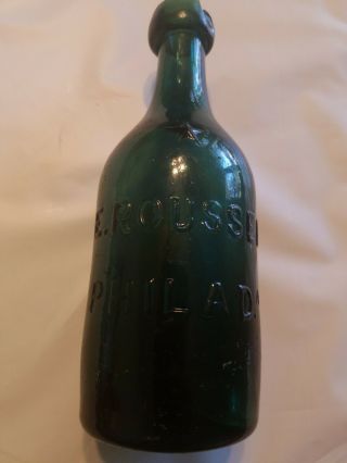 E.  Roussel Philada Pontiled Soda Bottle 1847