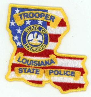 Louisiana State Police La Unique Design Us Flag State Shaped Patch Colorful
