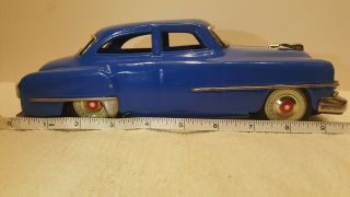 Vintage Tin Friction Japan Blue Bandai Sedan Car As Found 1