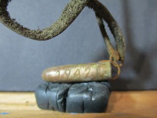 Fantastic Ww2 German Trench Art Leather Necklace Dated Kharkov 1942