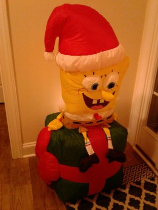 Spongebob Blow Up Christmas Santa - Gemmy Airblown Inflatable 4 Ft Squarepants