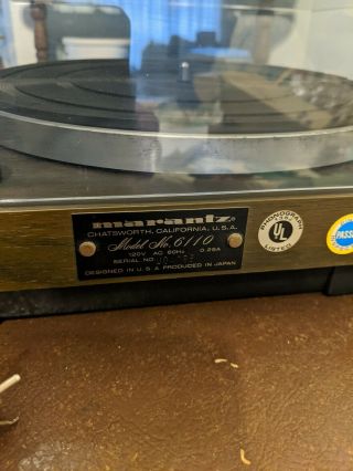 Vintage Marantz Model 6110 Belt - Drive Record Player - Turntable - 3