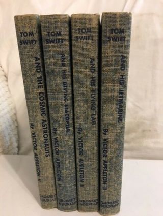 Tom Swift Jr Set Of 4 Hardcover Issues Appleton Blue Tweed 1950 - 60 