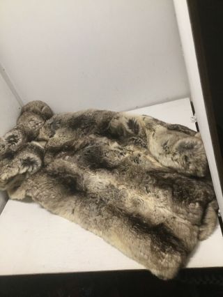 Vintage Scrap Craft Chinchilla Fur Stole 13 " X 60 " Atlantic City Furrier
