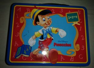 Vintage Walt Disney’s Pinocchio Tin Lunch Box (thermos)