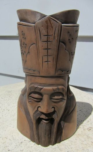 Antique Chinese Carved Wooden Sculpture Figurine God Immortal