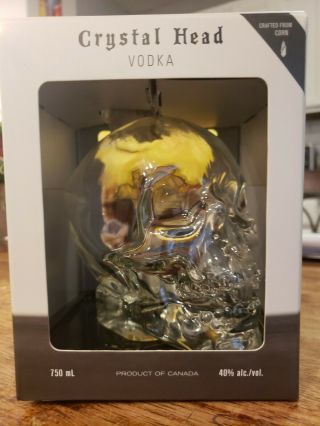Crystal Head Vodka Bottle Glass Skull W/ Cork And Box Empty 750ml