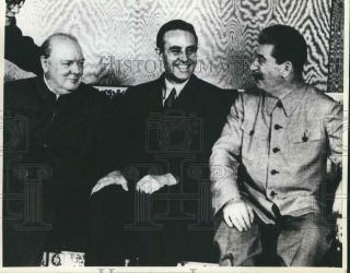 1942 Press Photo Harriman,  Churchill And Stalin At The Kremlin,  Moscow