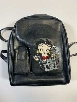 Vintage Deadstock Betty Boop Leather Backpack 12”