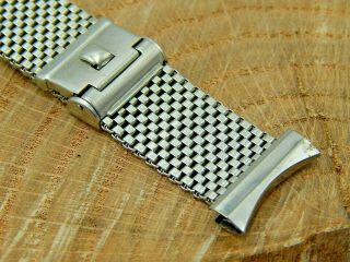 Vintage 19mm Stainless Steel Mesh Forstner Komfit Nasa Watch Band Bracelet 3/4 "