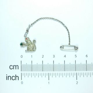Tiny Silver & Diamond Paste Monkey Pendant/pave Set Paste Monkey Charm /fob