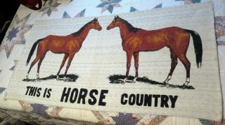 This Is Horse Country Thick Woven Rug Or Blanket Western Cowboy Theme 22 " X 43 "
