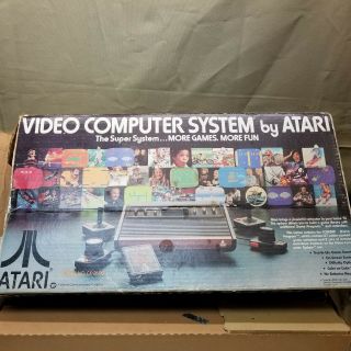 Vintage Atari Cx 2600 Video Game System Boxed With 9 Games