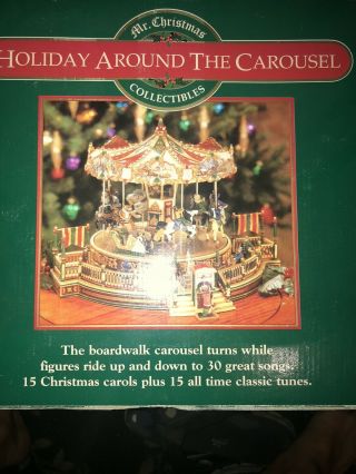 Mr Christmas Holiday Around The Carousel Animated Musical Plus Figures 30 Songs