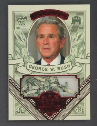 2016 Decision Red Foil Money Card George W.  Bush Shredded U.  S.  Currency