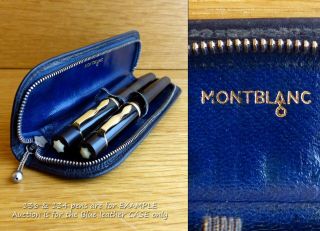Montblanc 2 Pen Blue Case For 126,  136,  146 Set 1930 - 40s Size 6.  Rare.