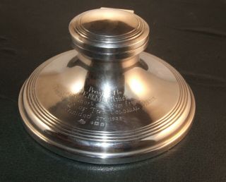 Vintage Sterling Silver Capstan Inkwell - Large Size - Hallmarked Birmingham 1918