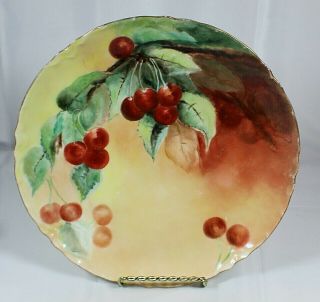 Vintage Haviland Limoges France Hand Painted Cherries Display Plate
