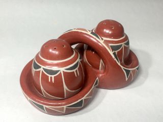 Vintage Santa Clara Polychrome Pottery Flora Naranjo Ca1960 Salt&pepper Shakers