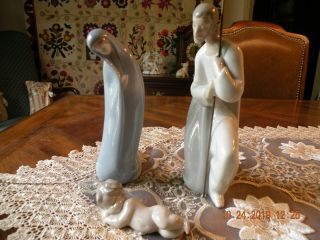 Lladro Nativity Holy Family Figurines Madonna Mary/saint Joseph/baby Jesus (3)