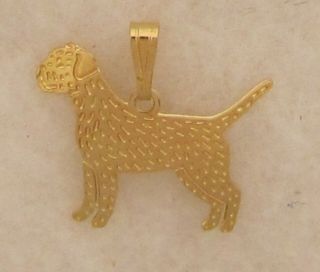 Border Terrier Jewelry Gold Pendant By Touchstone