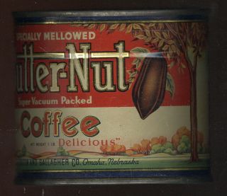 1 Lb.  Vacuum Packed Coffee Tin,  Butter - Nut Brand,  Omaha,  Ne.