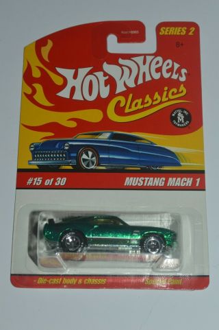 2005 Hot Wheels Classics Series 2 Mustang Mach 1 Green Thailand On Card 1:64