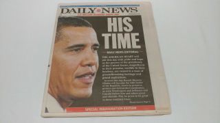 January 20 2009 Ny York Daily News Barack Obama Inauguration Newspaper