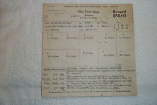Ohio Penitentiary Inmate Reward $50.  00 1929 Poster 2