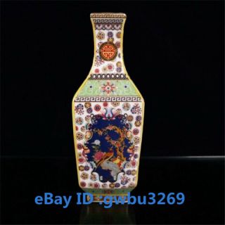 Chinese Cloisonne Porcelain Handwork Painting Flowers Bird Vase W Yongzheng Mark