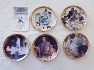 Norman Rockwell Bradford Exchange Set Of Five Collector Plates Centennial 1994