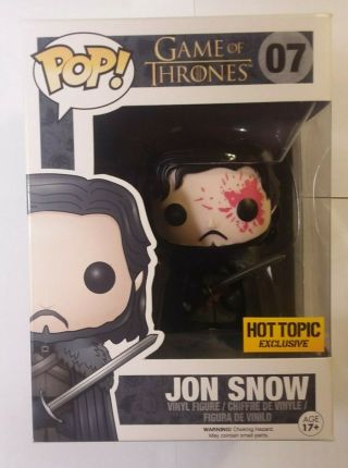 Funko Pop Game Of Thrones 07 Jon Snow Hot Topic W/protector