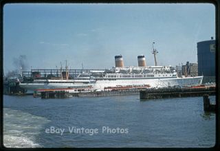 Vintage Slide 1960 Ss Independence Cruise Ship American Export Lines Nyc Jb375