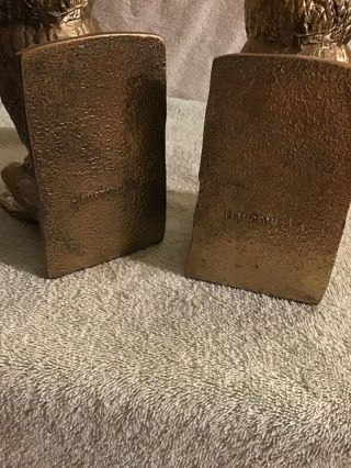 Vintage Solid Brass Owl Bookends 7inches Tall.  Very Heavy 3