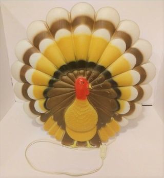 Vintage Don Featherstone Thanksgiving Turkey Blow Mold With Cord Plastic