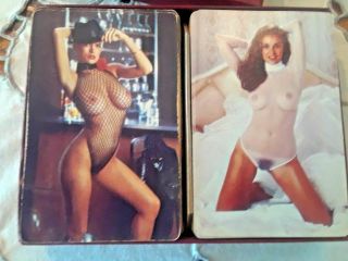 Vintage 1973 PLAYBOY Playmate 2 Decks Gentlemen ' s Playing Cards,  Boxes 3