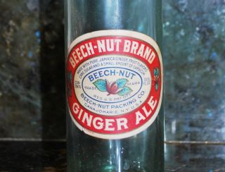 Fab Old Bottle,  Bubbles Canajoharie Ny Beech - Nut Ginger Ale 15.  5 Oz Paper Label